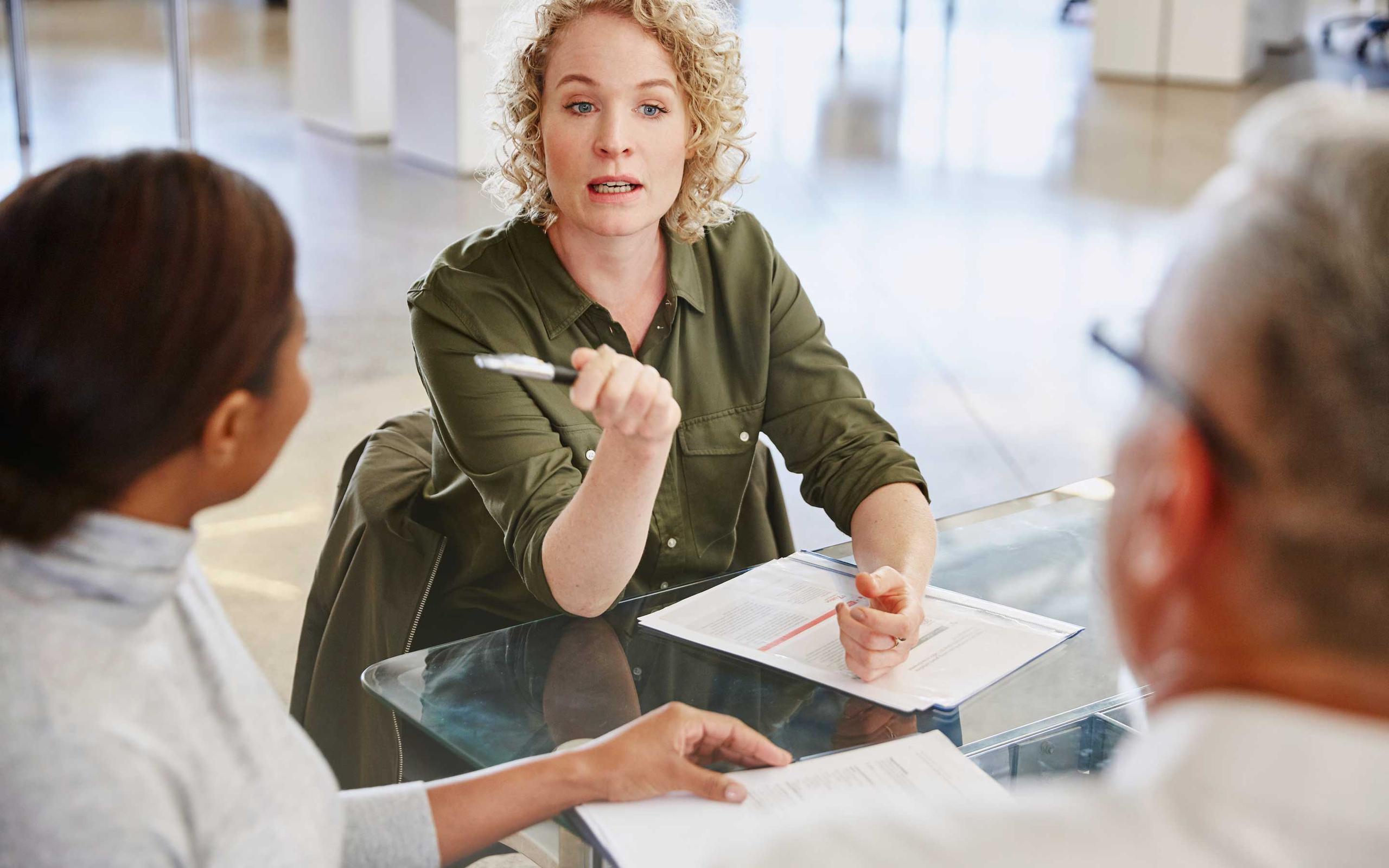 Businesswoman talking in meeting