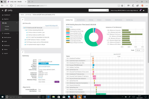 Figure 3 Job Details page showing Job Hierarchy and Activity Time information