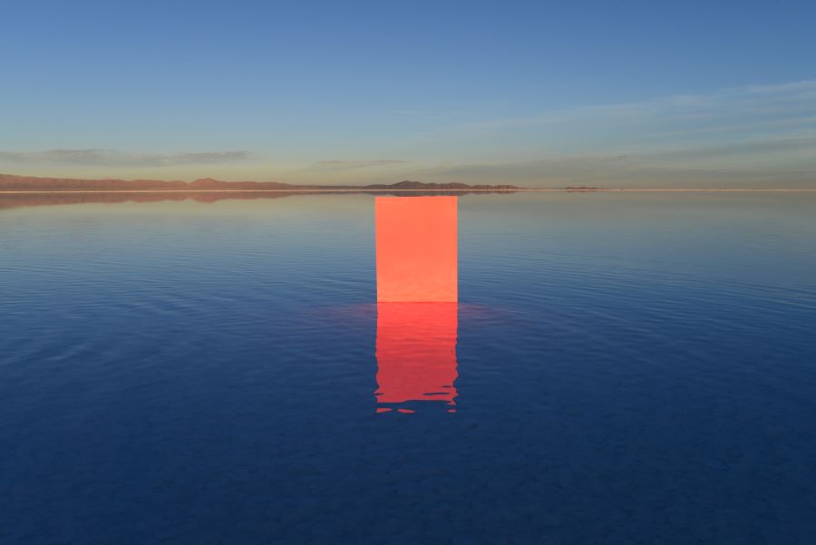 orange box in the sea