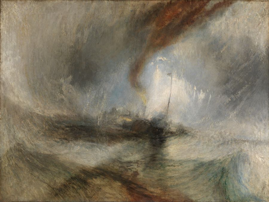 painting of a steam boat at sea