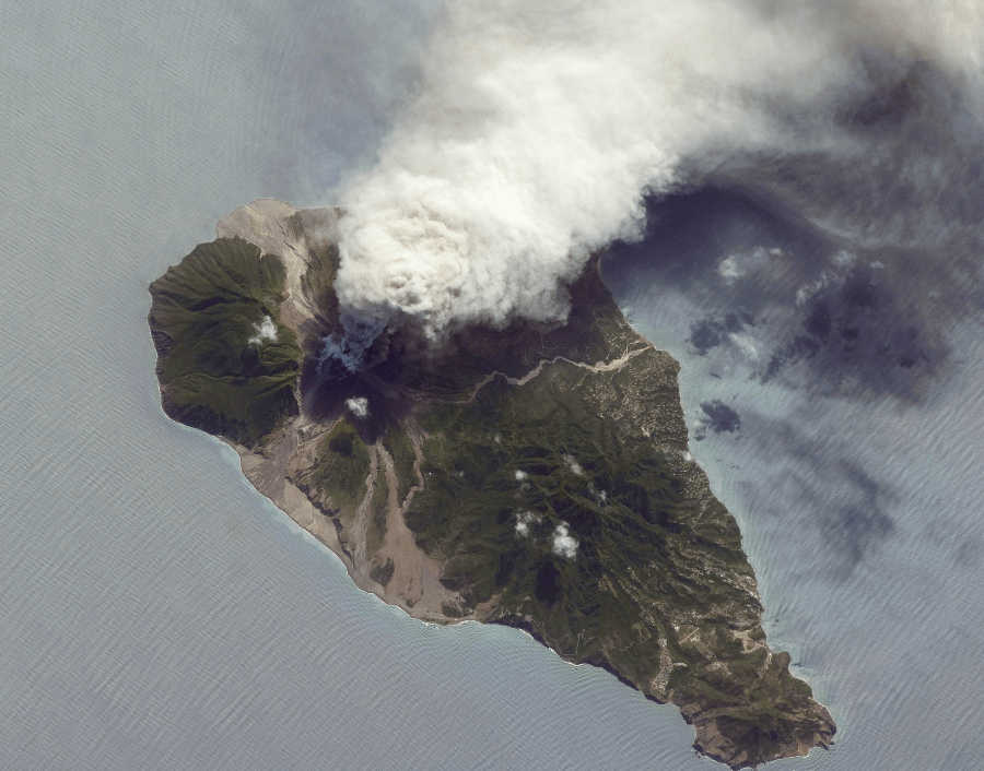 Aerial image taken from NASA Earth Observatory of Montserrat in 2009 