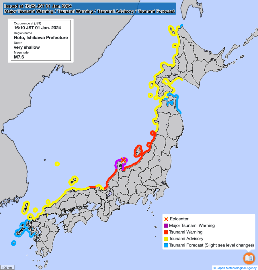 Event Response For Noto Japan Earthquake January 1 2024 WTW   Figure 2 Jma Tsunami Warnings 