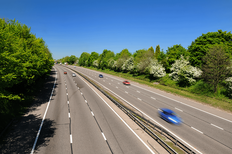 Motorway with cars