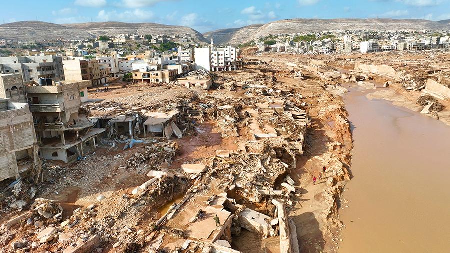 Photo of damage caused by collapse of Derna dams in Libya.