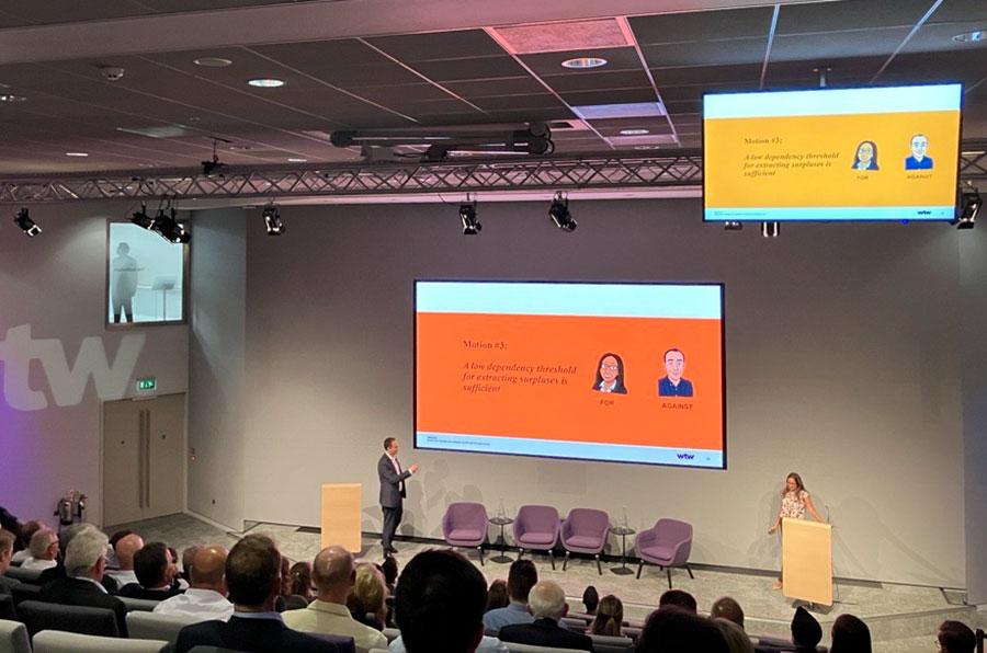 Adam Boyes and Bina Mistry led a session on pension scheme run-on and DB surplus.