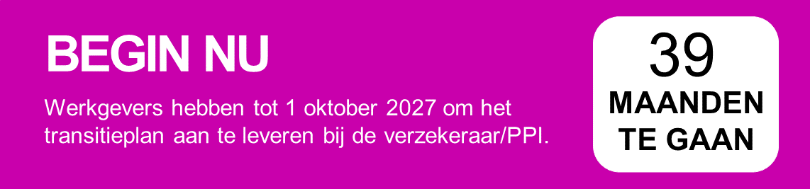 Begin nu. Werkgevers hebben tot 1 oktober 2027 om het transitieplan aan te leveren bij de verzekeraat/PPI.