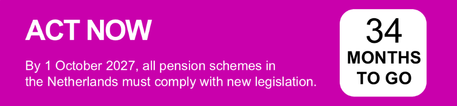 Act Now. By 1 October 2027, all pension schemes in the Netherlands must comply with new legislation.