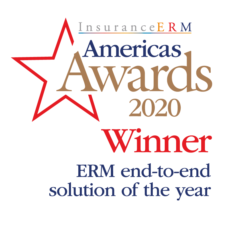 Winner logo for InsuranceERM 2022 ERM end-to-end solution of the year