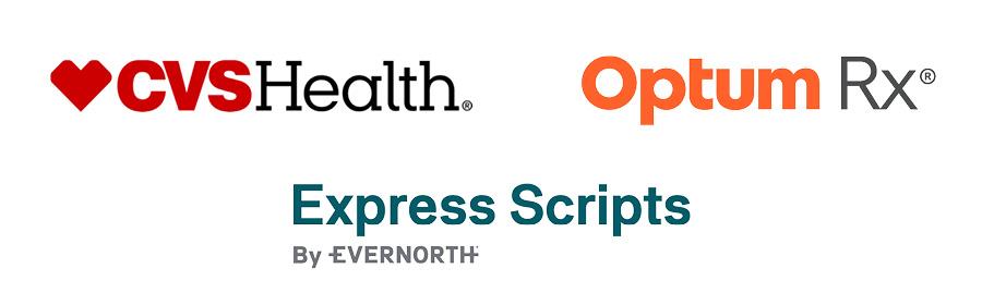 Vendor Logos CVS Health, Optum Rx and Express Scripts