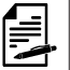 Icon: page with writing and pen