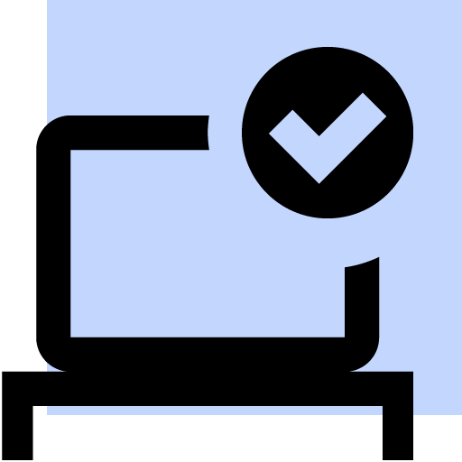 Checked laptop icon