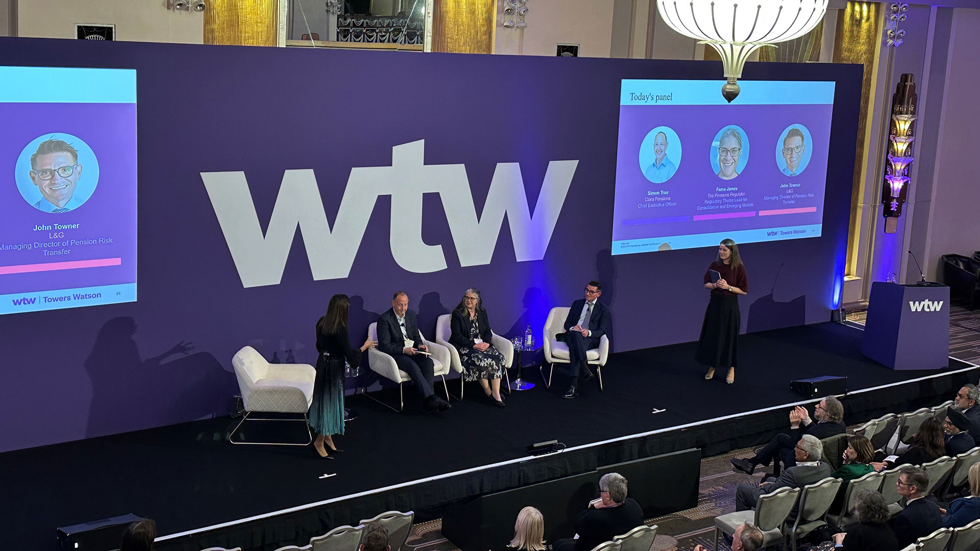 Simon True (Clara), John Towner (L&G), Fiona James (The Pensions Regulator), Bina Mistry and Gemma Millington discuss Superfunds: Only for the minority? An evolving landscape with leading voices